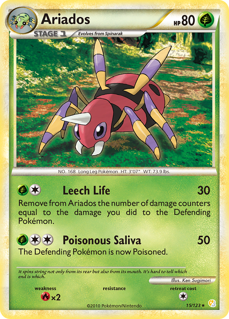 Ariados (15/123) [HeartGold & SoulSilver: Base Set] | Exor Games Dartmouth