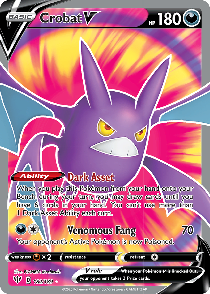 Crobat V (182/189) [Sword & Shield: Darkness Ablaze] | Exor Games Dartmouth