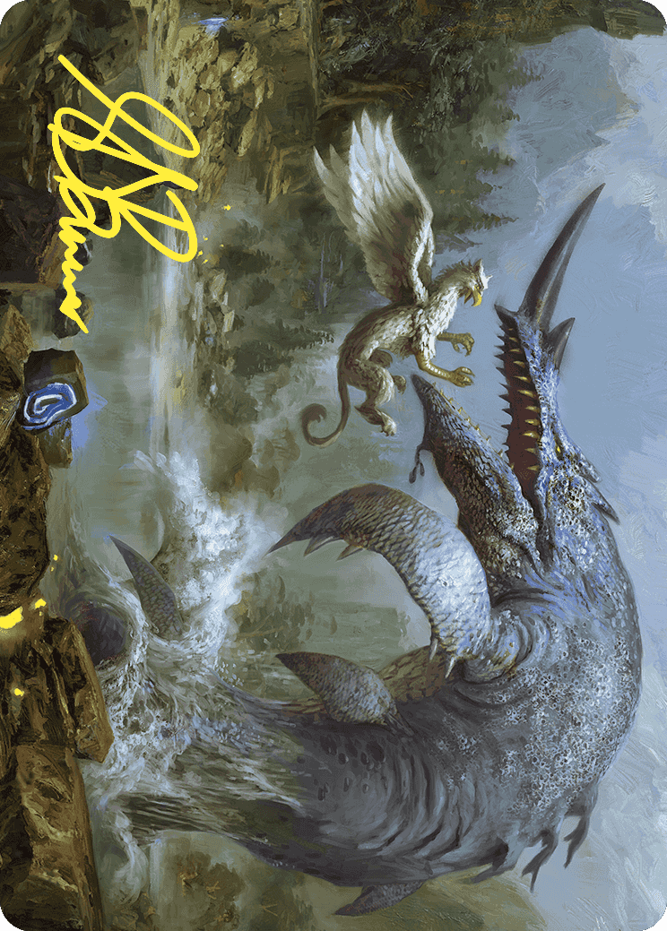 Horned Loch-Whale Art Card (Gold-Stamped Signature) [Wilds of Eldraine Art Series] | Exor Games Dartmouth