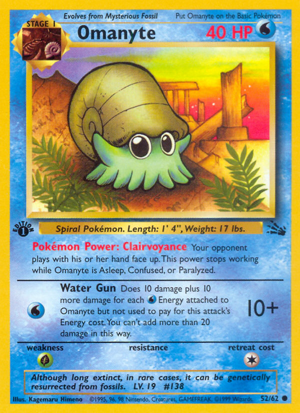 Omanyte (52/62) [Fossil 1st Edition] | Exor Games Dartmouth