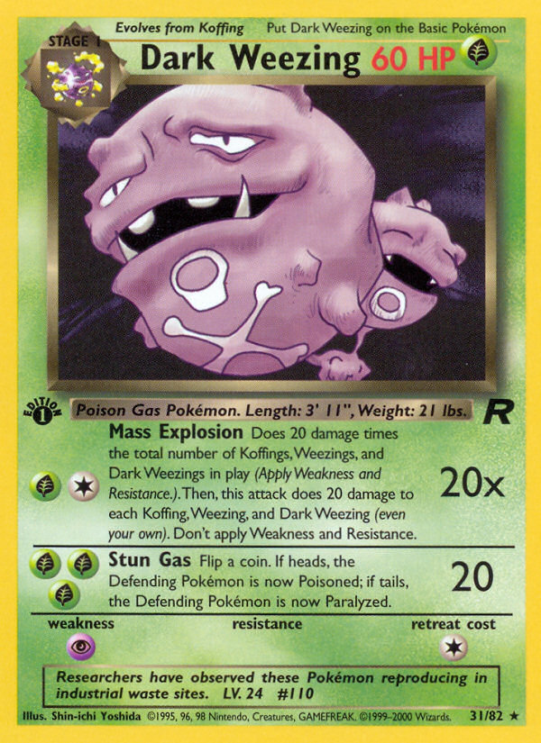 Dark Weezing (31/82) [Team Rocket 1st Edition] | Exor Games Dartmouth