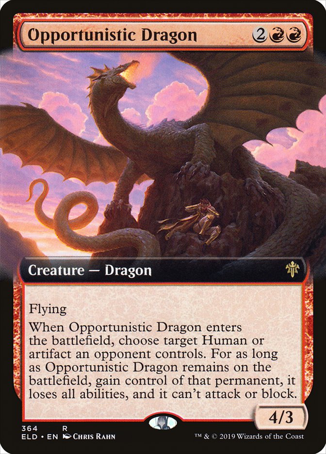 Opportunistic Dragon (Extended Art) [Throne of Eldraine] | Exor Games Dartmouth