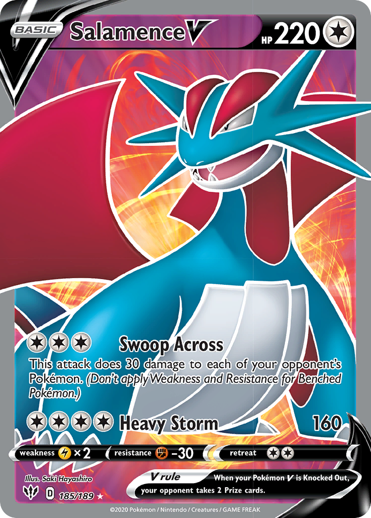 Salamence V (185/189) [Sword & Shield: Darkness Ablaze] | Exor Games Dartmouth