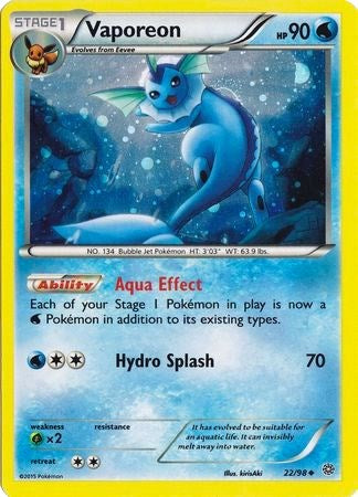 Vaporeon (22/98) (Cosmos Holo) [XY: Ancient Origins] | Exor Games Dartmouth