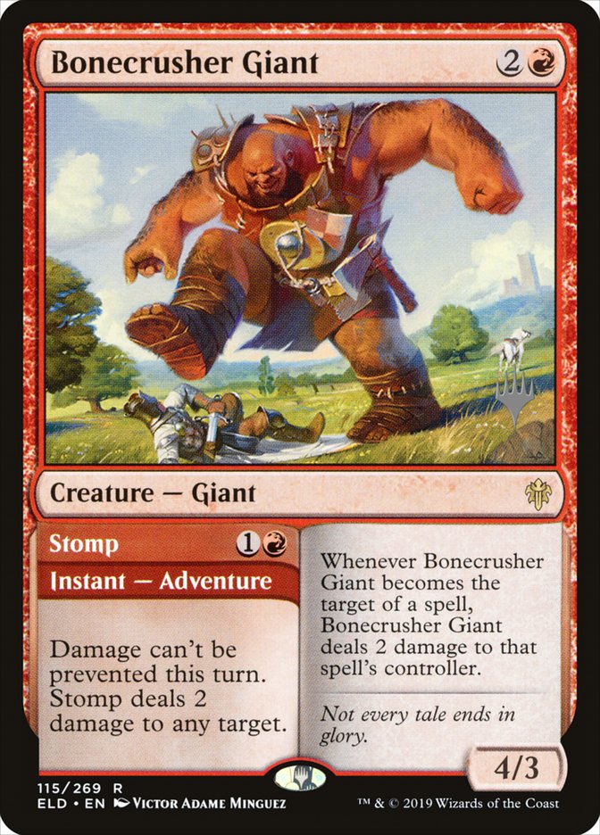 Bonecrusher Giant // Stomp (Promo Pack) [Throne of Eldraine Promos] | Exor Games Dartmouth