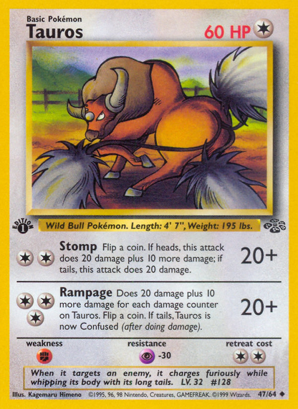 Tauros (47/64) [Jungle 1st Edition] | Exor Games Dartmouth