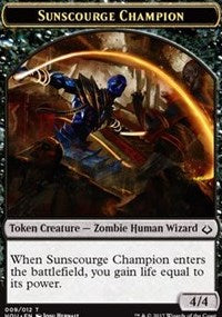 Sunscourge Champion // Zombie Double-sided Token [Hour of Devastation Tokens] | Exor Games Dartmouth