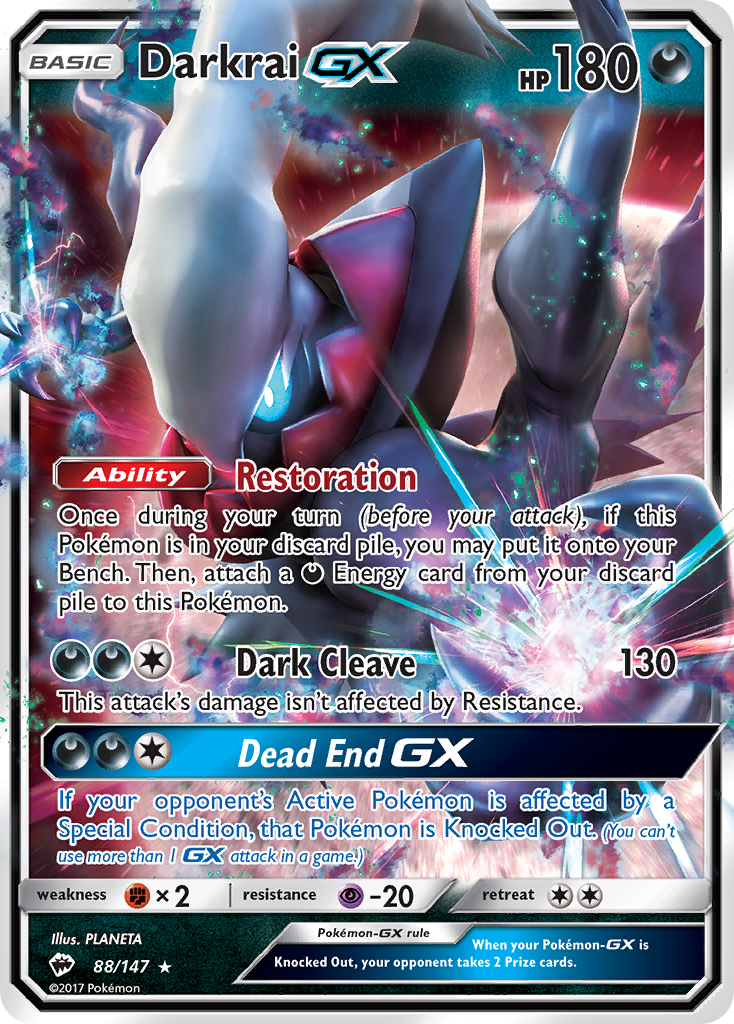 Darkrai GX (88/147) [Sun & Moon: Burning Shadows] | Exor Games Dartmouth