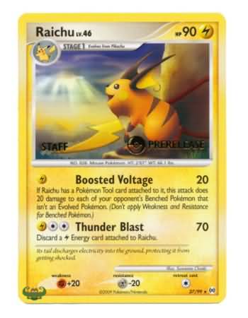 Raichu (27/99) (Staff Prerelease Promo) [Nintendo: Black Star Promos] | Exor Games Dartmouth