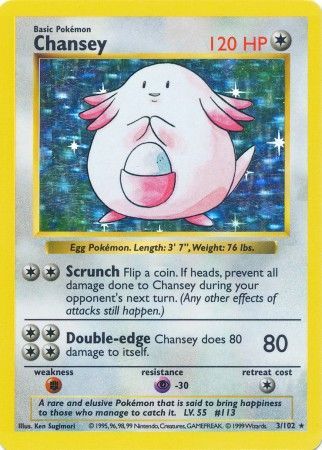 Chansey (3/102) [Base Set Shadowless Unlimited] | Exor Games Dartmouth