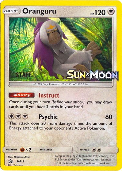 Oranguru (SM13) (Staff Prerelease Promo) [Sun & Moon: Black Star Promos] | Exor Games Dartmouth