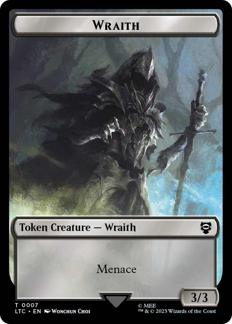 Treasure // Wraith Double-Sided Token [The Lord of the Rings: Tales of Middle-Earth Commander Tokens] | Exor Games Dartmouth