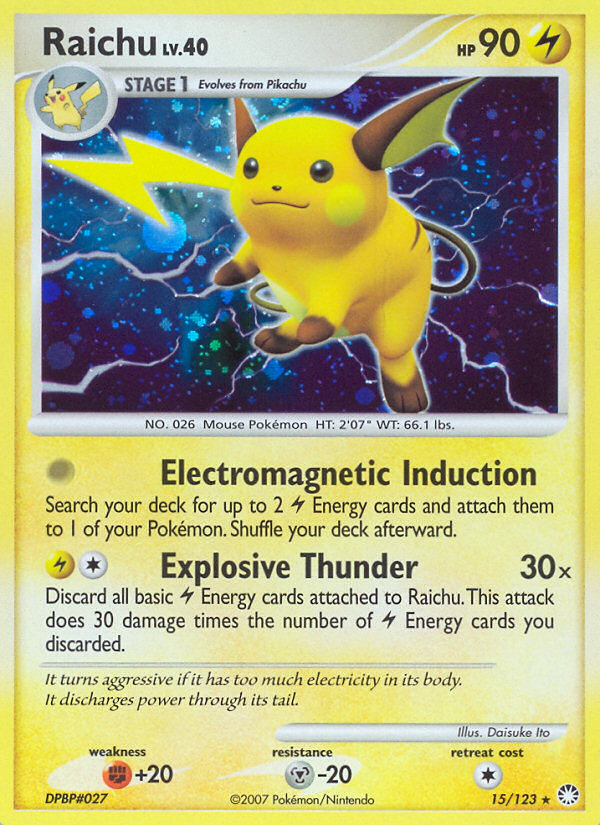 Raichu (15/123) [Diamond & Pearl: Mysterious Treasures] | Exor Games Dartmouth