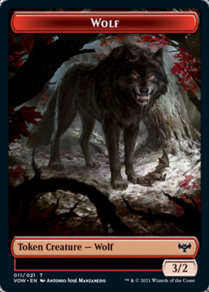 Wolf Token (011) [Innistrad: Crimson Vow Tokens] | Exor Games Dartmouth