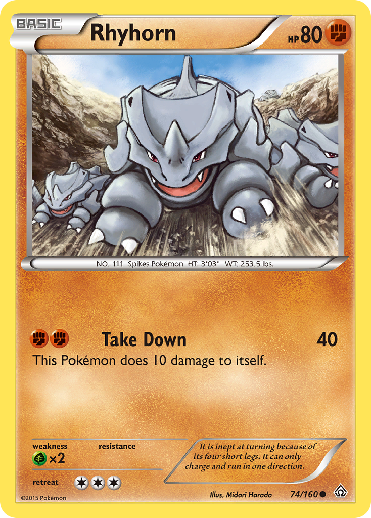 Rhyhorn (74/160) [XY: Primal Clash] | Exor Games Dartmouth