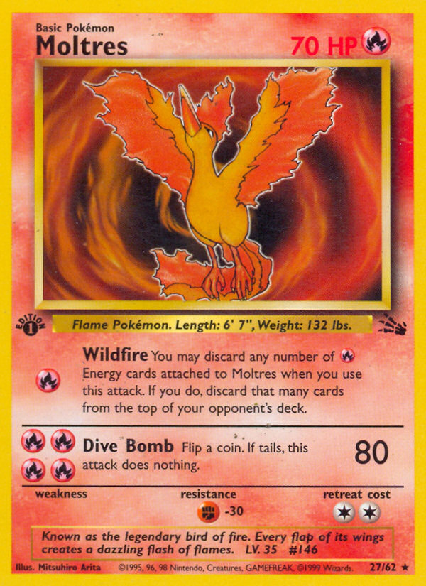 Moltres (27/62) [Fossil 1st Edition] | Exor Games Dartmouth