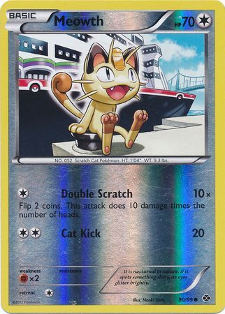 Meowth (80/99) (Mirror Reverse Holo) [Black & White: Next Destinies] | Exor Games Dartmouth