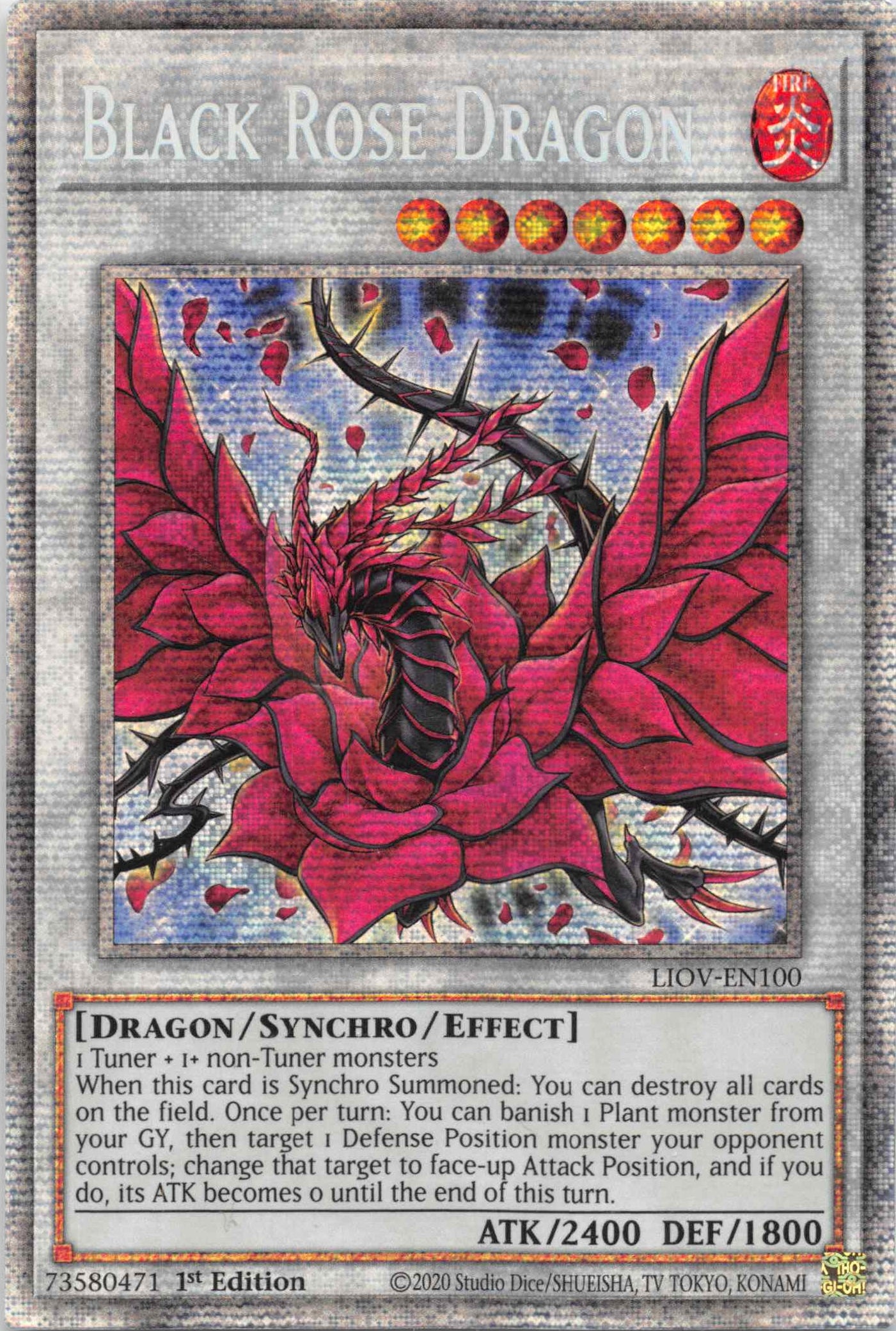 Black Rose Dragon [LIOV-EN100] Starlight Rare | Exor Games Dartmouth