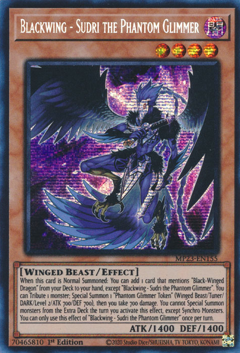 Blackwing - Sudri the Phantom Glimmer [MP23-EN155] Prismatic Secret Rare | Exor Games Dartmouth