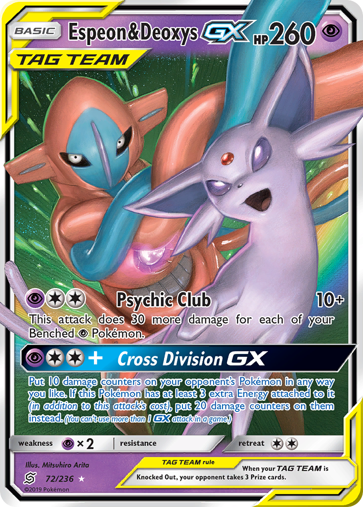 Espeon & Deoxys GX (72/236) [Sun & Moon: Unified Minds] | Exor Games Dartmouth