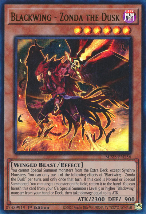 Blackwing - Zonda the Dusk [MP23-EN156] Ultra Rare | Exor Games Dartmouth