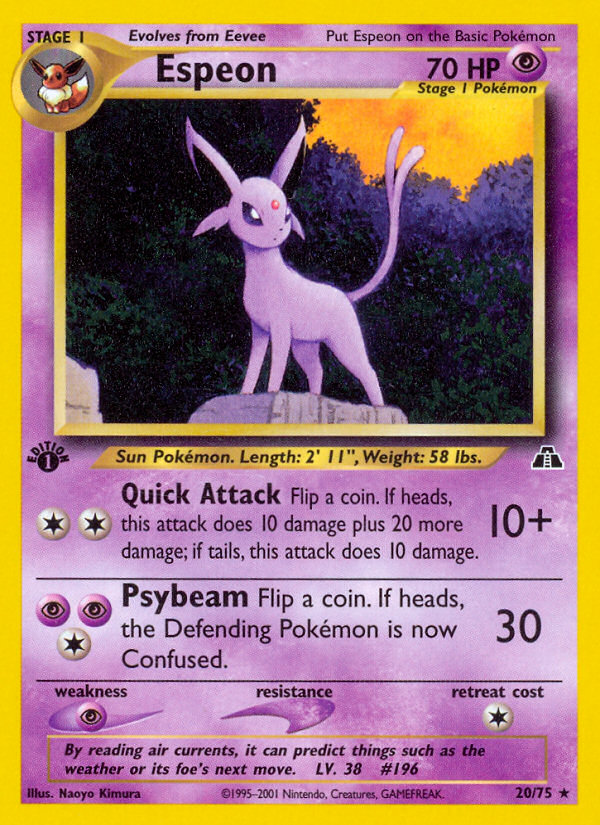 Espeon (20/75) [Neo Discovery 1st Edition] | Exor Games Dartmouth