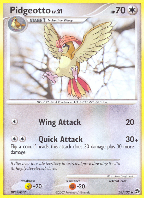 Pidgeotto (58/132) [Diamond & Pearl: Secret Wonders] | Exor Games Dartmouth