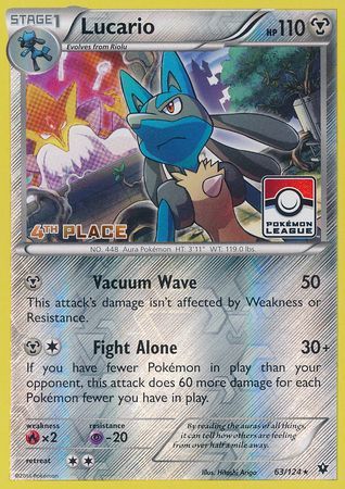 Lucario (63/124) (League Promo 4th Place) [XY: Fates Collide] | Exor Games Dartmouth