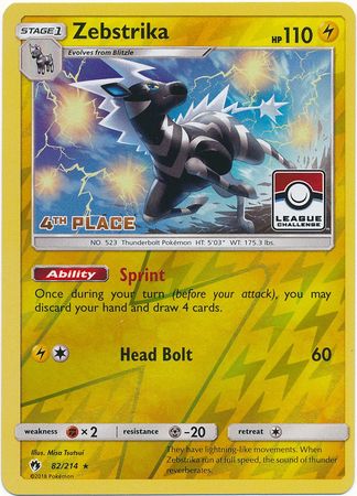 Zebstrika (82/214) (League Promo 4th Place) [Sun & Moon: Lost Thunder] | Exor Games Dartmouth