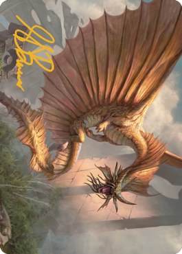 Ancient Gold Dragon Art Card (28) (Gold-Stamped Signature) [Commander Legends: Battle for Baldur's Gate Art Series] | Exor Games Dartmouth