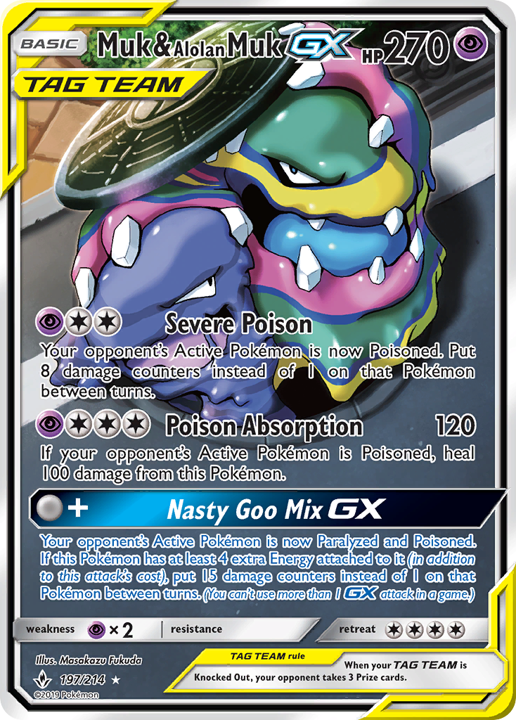 Muk & Alolan Muk GX (197/214) [Sun & Moon: Unbroken Bonds] | Exor Games Dartmouth