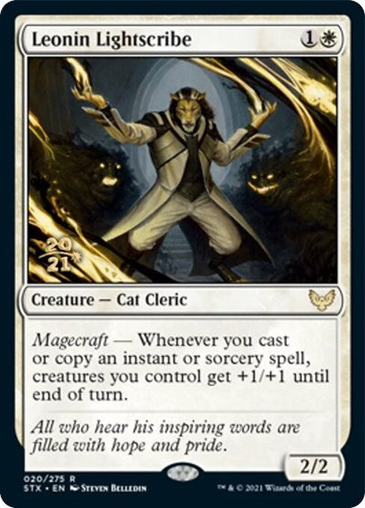 Leonin Lightscribe [Strixhaven: School of Mages Prerelease Promos] | Exor Games Dartmouth