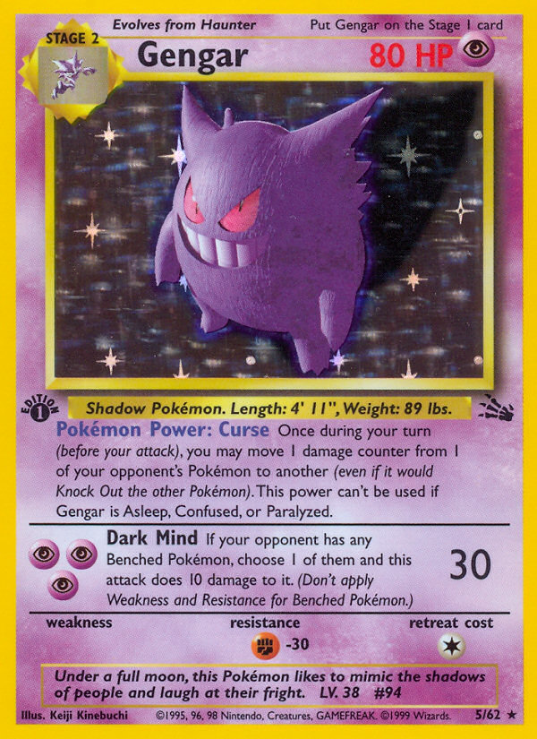 Gengar (5/62) [Fossil 1st Edition] | Exor Games Dartmouth