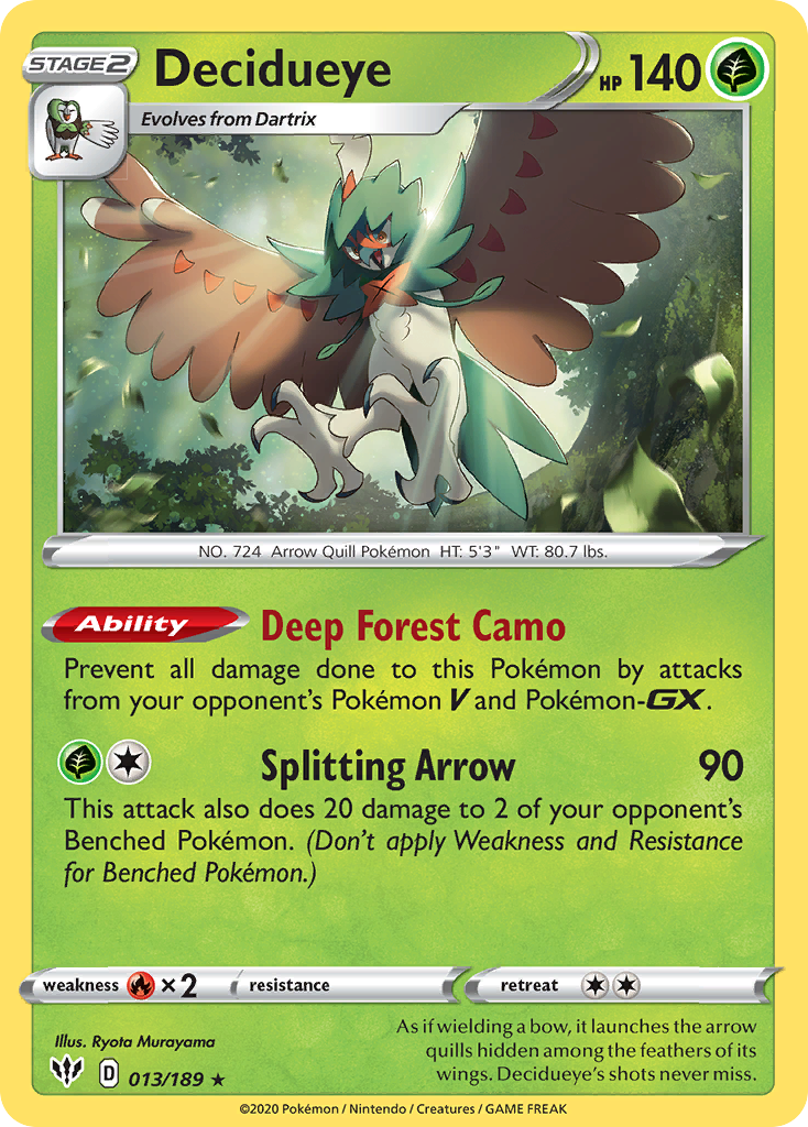 Decidueye (013/189) [Sword & Shield: Darkness Ablaze] | Exor Games Dartmouth