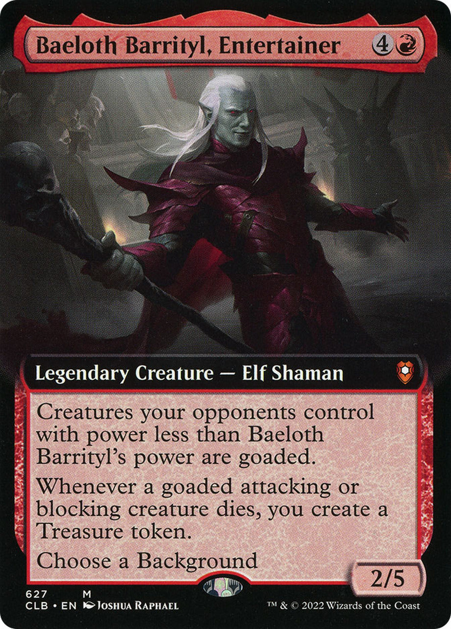 Baeloth Barrityl, Entertainer (Extended Art) [Commander Legends: Battle for Baldur's Gate] | Exor Games Dartmouth