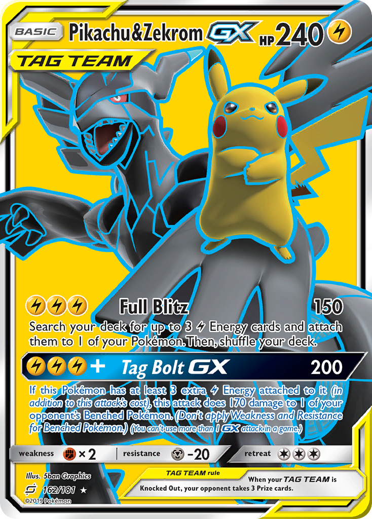 Pikachu & Zekrom GX (162/181) [Sun & Moon: Team Up] | Exor Games Dartmouth