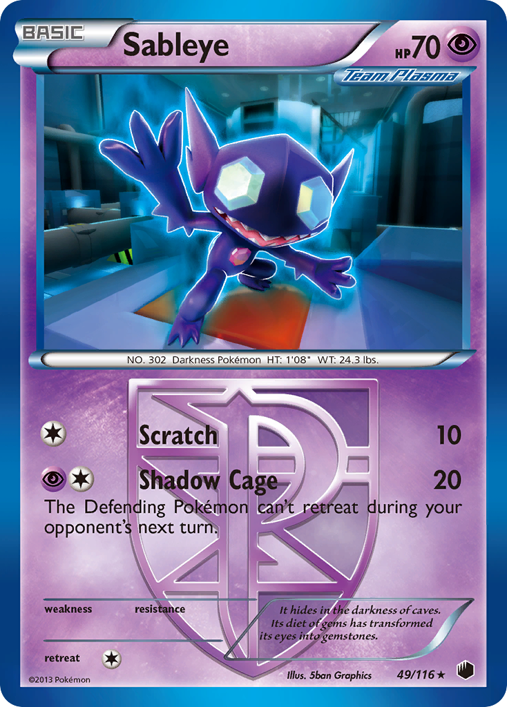 Sableye (49/116) [Black & White: Plasma Freeze] | Exor Games Dartmouth