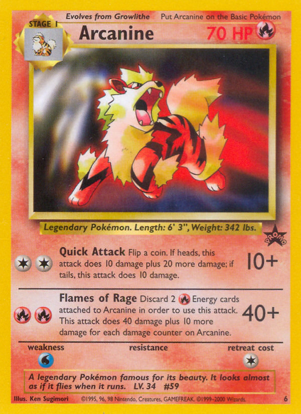 Arcanine (6) [Wizards of the Coast: Black Star Promos] | Exor Games Dartmouth