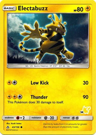 Electabuzz (43/156) (Pikachu Stamp #58) [Battle Academy 2020] | Exor Games Dartmouth