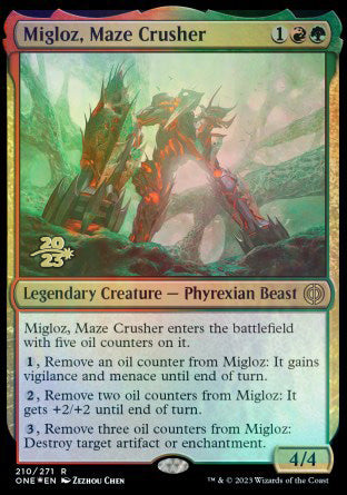 Migloz, Maze Crusher [Phyrexia: All Will Be One Prerelease Promos] | Exor Games Dartmouth