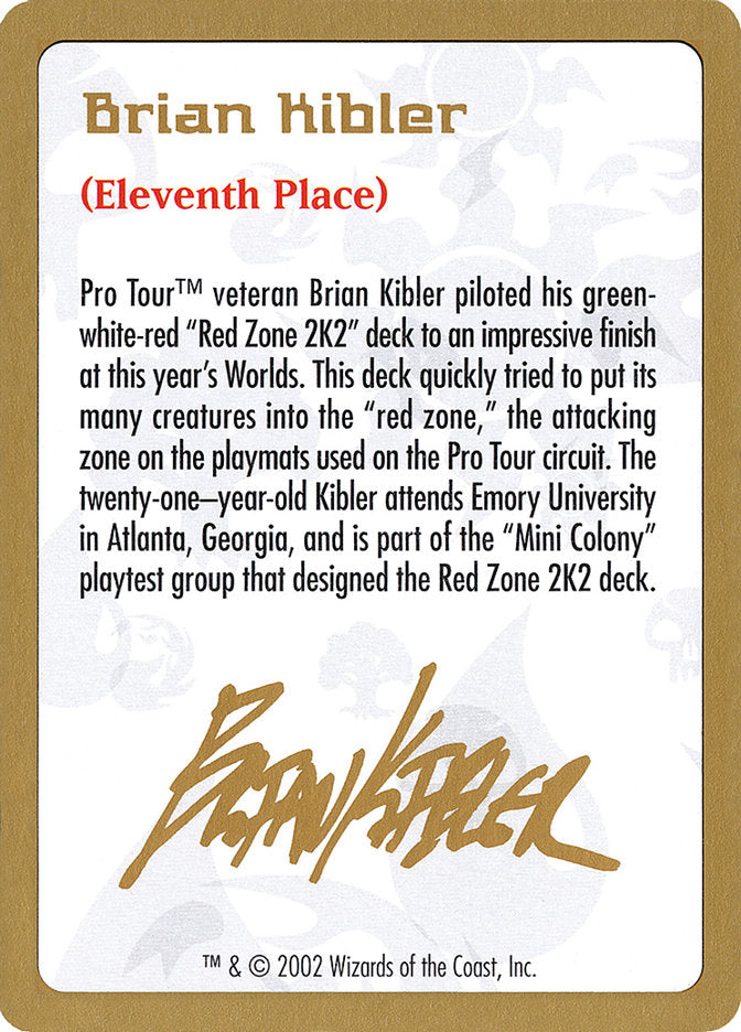 Brian Kibler Bio [World Championship Decks 2002] | Exor Games Dartmouth