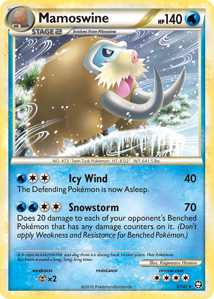 Mamoswine (5/102) (Cracked Ice Holo) (Theme Deck Exclusive) [HeartGold & SoulSilver: Triumphant] | Exor Games Dartmouth