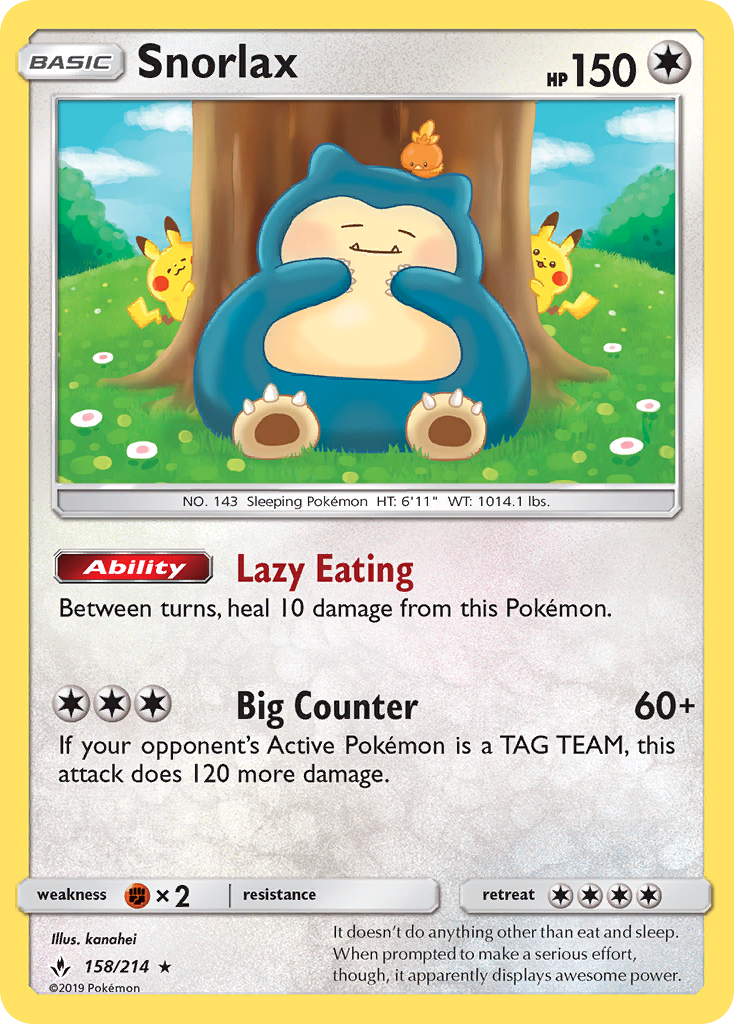 Snorlax (158/214) [Sun & Moon: Unbroken Bonds] | Exor Games Dartmouth