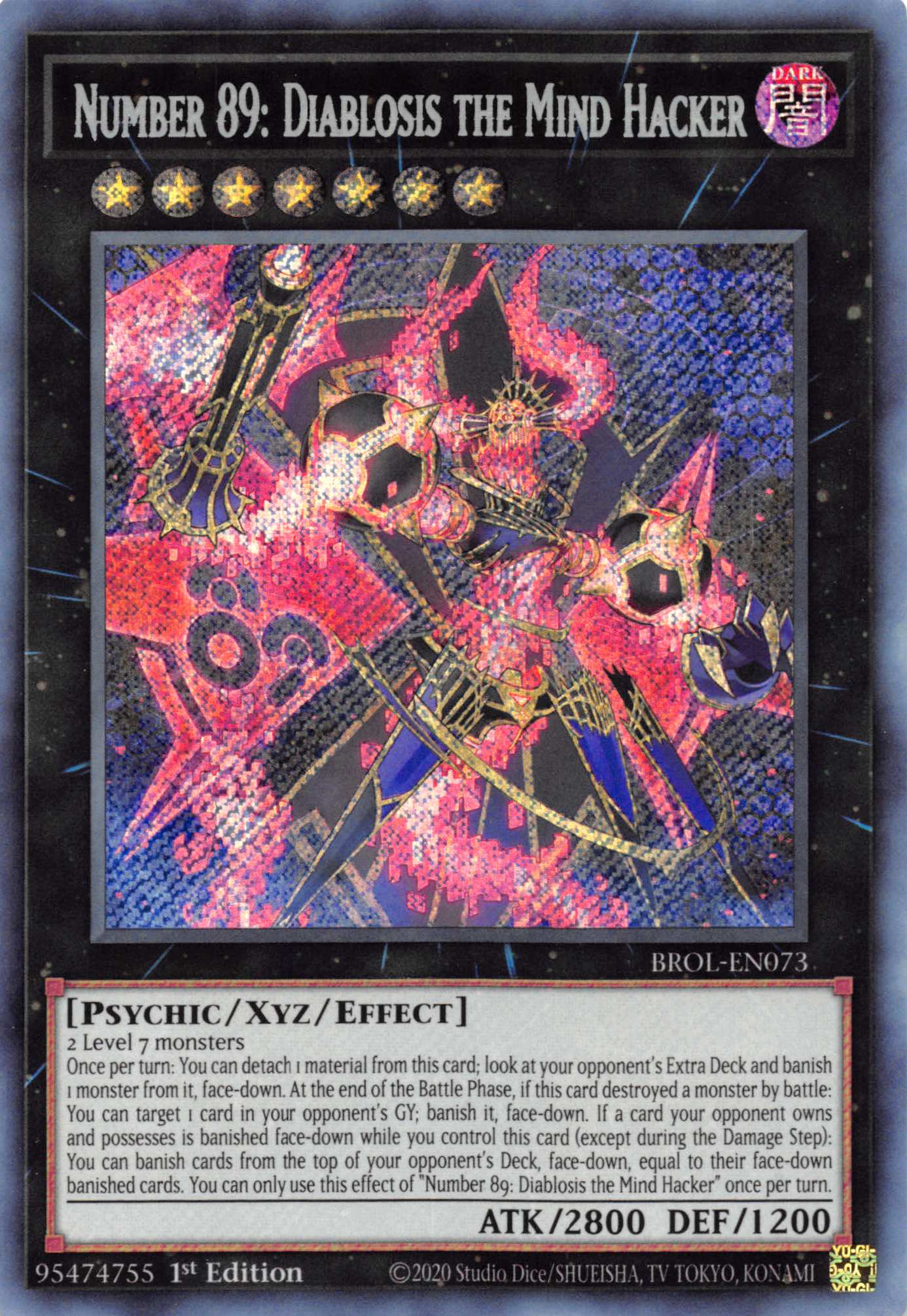 Number 89: Diablosis the Mind Hacker [BROL-EN073] Secret Rare | Exor Games Dartmouth