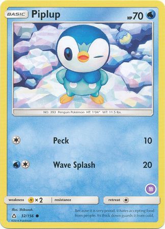 Piplup (32/156) (Deck Exclusive #11) [Sun & Moon: Trainer Kit - Alolan Sandslash] | Exor Games Dartmouth