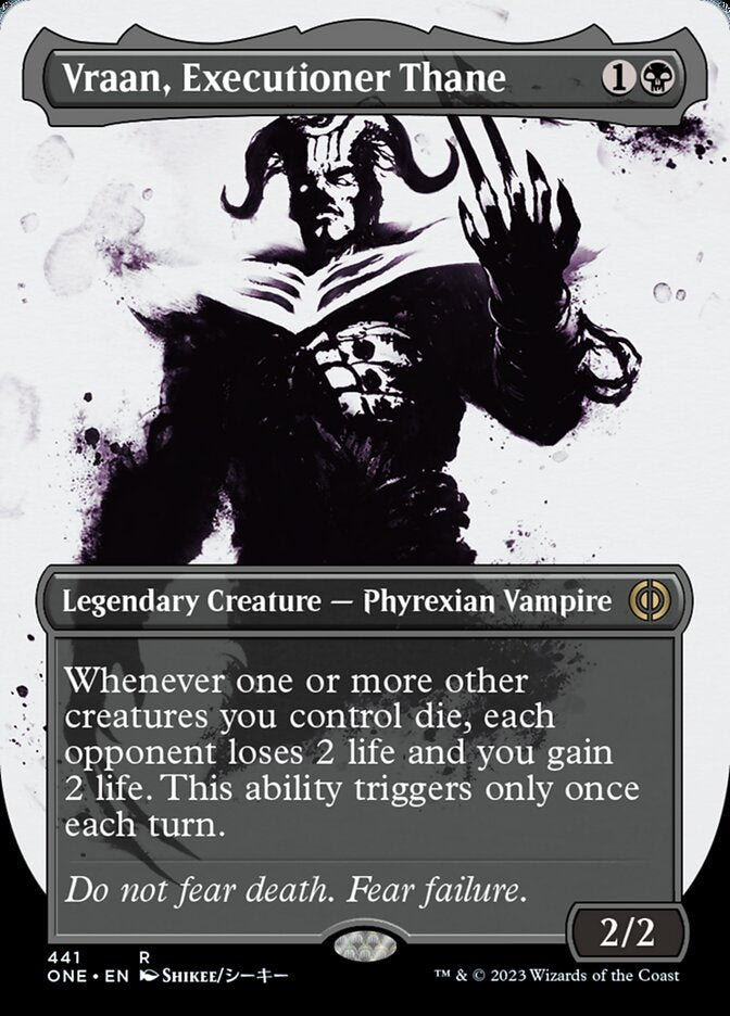 Vraan, Executioner Thane (Borderless Ichor Step-and-Compleat Foil) [Phyrexia: All Will Be One] | Exor Games Dartmouth