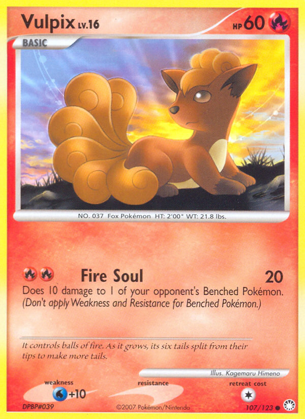 Vulpix (107/123) [Diamond & Pearl: Mysterious Treasures] | Exor Games Dartmouth