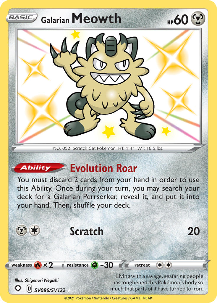 Galarian Meowth (SV086/SV122) [Sword & Shield: Shining Fates] | Exor Games Dartmouth