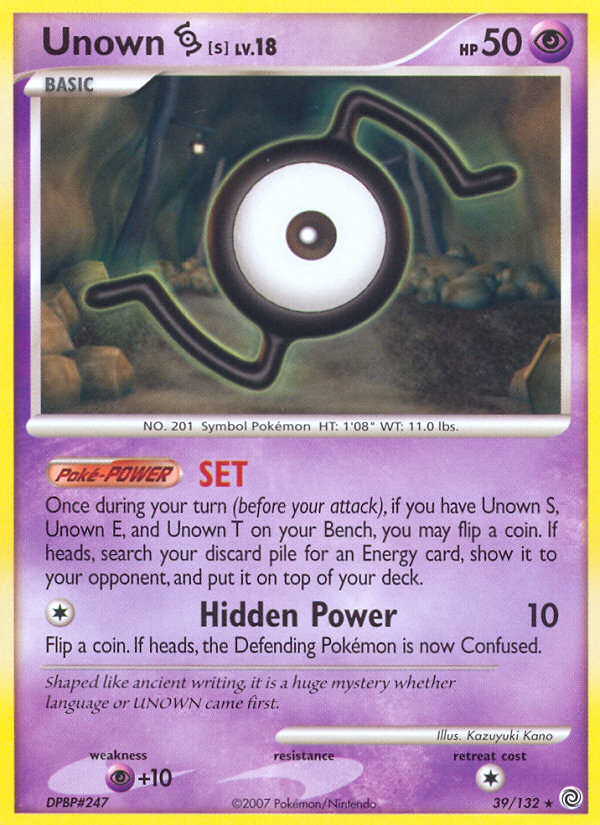 Unown S (39/132) [Diamond & Pearl: Secret Wonders] | Exor Games Dartmouth