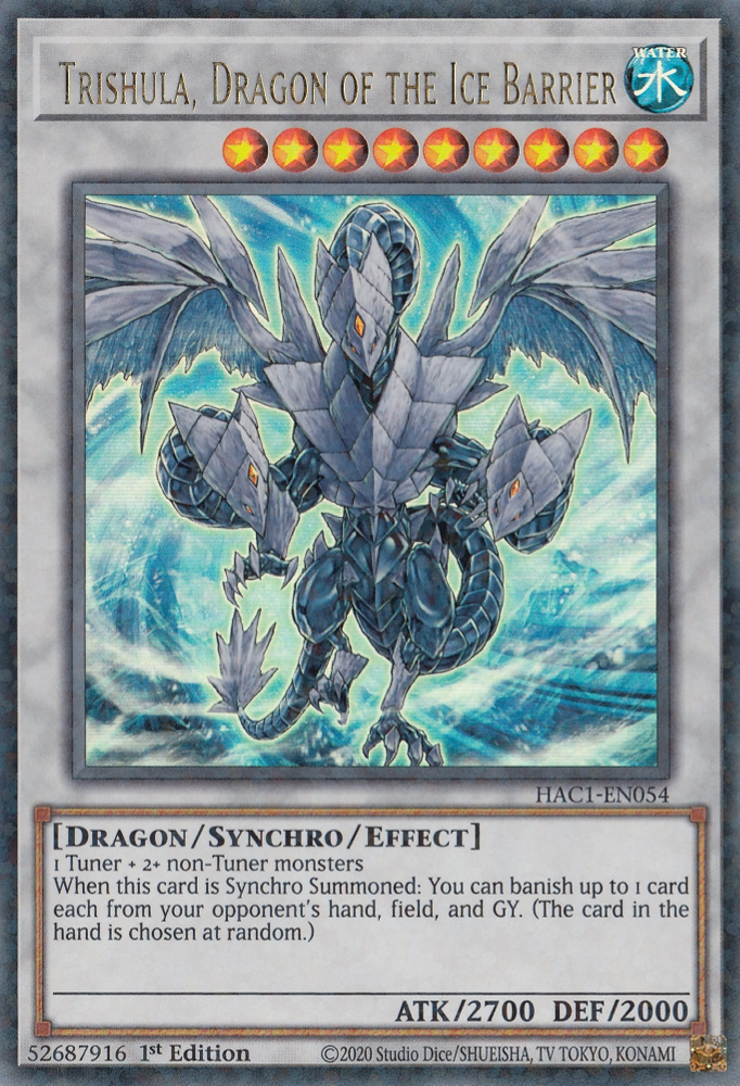 Trishula, Dragon of the Ice Barrier (Duel Terminal) [HAC1-EN054] Parallel Rare | Exor Games Dartmouth